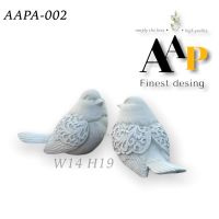 AAP-0013 นกกนกคู่รัก ปูนปั้น ปูนเปลือย ตุ๊กตาโรมัน ของตกแต่ง ของแต่งบ้าน ของแต่งสวน ตุ๊กตาซีเมนต์ Allaboutpot