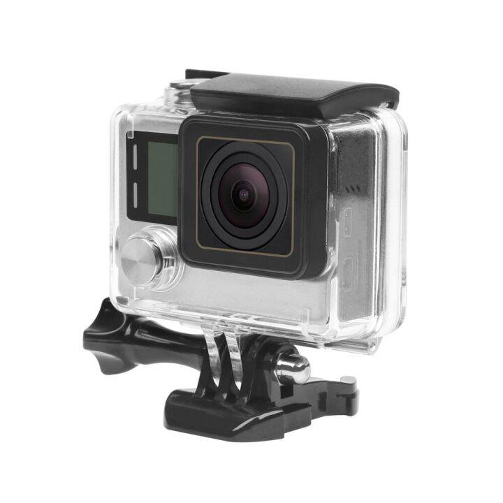 ซองกันน้ำถ่ายภาพ30เมตรสำหรับ-gopro-hero-4-3กล้องแอคชั่นแคมเมราเงินสีดำพร้อมตัวยึดเคสกันน้ำป้องกันกล้องอุปกรณ์เสริมสำหรับ-go-pro-4