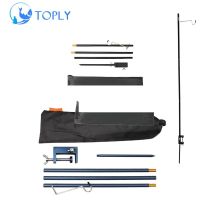 TOPLY Portable Lamp Stand Hook Folding Lantern Post Pole Collapsible Hanging Light Stand Holder for Camping Fishing Outdoor Tool