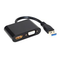 № USB 3.0 To HDMI-compatible VGA 1080P Full HD Adapter Conveniently Simple Installation 2 In 1 Hub Converter For Mac OS Projector