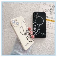 เคสไอโฟน เคสมือถือคู่รัก Mickey and Minnie case for iPhone11 แถบข้าง เคสโทรศัพท์ซิลิโคน มันเปนของสี่เหลี่ยมคะ for เคสไอโฟน13 เคสไอโฟน12 เคสไอโฟน7พลัส เคสi13 โปร X XS XR XSMAX 8 7 6 PLUS ดำขาว