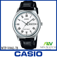 นาฬิกา รุ่น Casio นาฬิกาข้อมือ ผู้ชาย สายหนังสีดำ รุ่น MTP-V006L-7B ( White/Black ) จากร้าน MIN WATCH