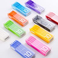 【living stationery】10Pc /Packgelset ปากกาลงชื่อ0.5มม. หมึกสำหรับสำนักงานธุรกิจอุปกรณ์เครื่องเขียนบุ๋ม Plasticwrite