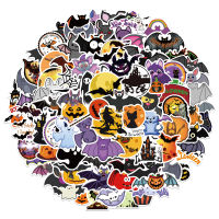 【cw】100 Zhang Halloween Bat Ghost Graffiti Sticker Special Decoration Pumpkin Luggage Guitar Party Waterproof Paste 【hot】