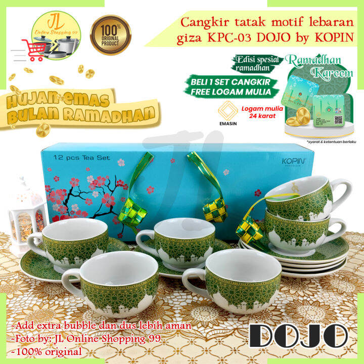 Dojo By Kopin New Pasang Cangkir Set Lepek Morif Giza Series Ml