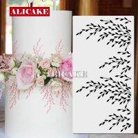 【YF】 Willow Branch Design Cake Stencil for Fondant Biscuit Plant Decorating Tools Baking Wedding Party Food Grade PET Templates