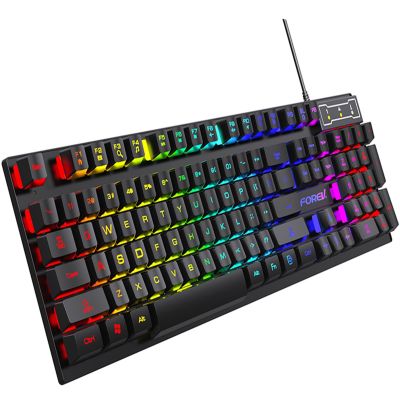 68-key Green Axis Red Axis Mechanical Keyboard Dual Color Rgb Multiple Backlit Key Line Separation Gaming Keyboard