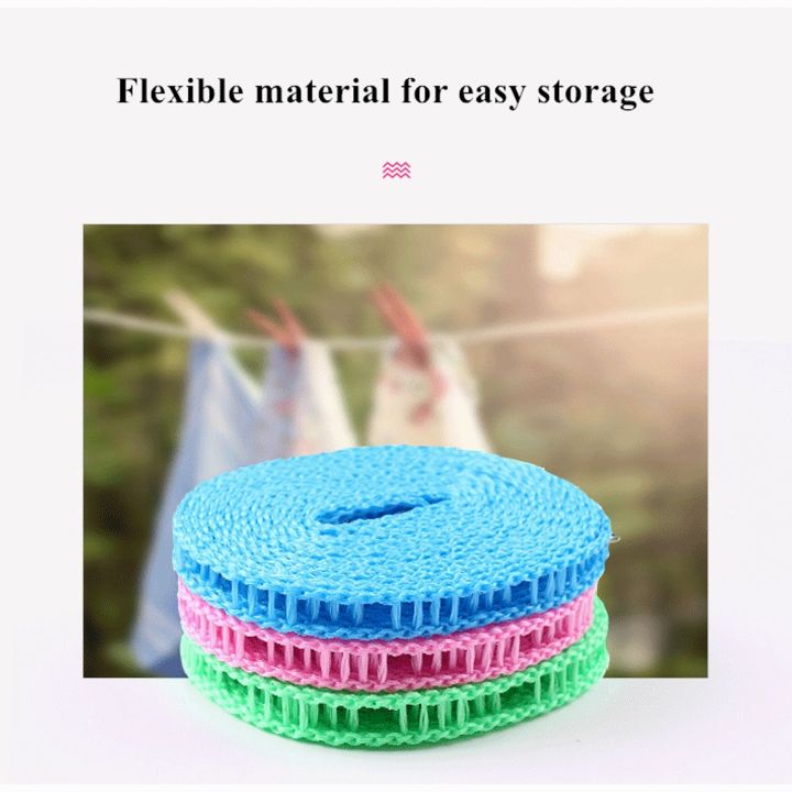 5m Nylon Hanging Rope Home Storage Clotheslines Outdoor Drying Rack Clothesline Nonslip Washing