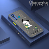 เคส Chenyyyka สำหรับ VIVO Y30 Y30i Y50เคสลายการ์ตูนแก้วใส่นมชา Pochacco บางมีน้ำค้างแข็งโปร่งใสแข็งขอบสี่เหลี่ยมกันกระแทกปลอกซิลิโคนคลุมทั้งหมด Softcase