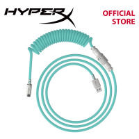 HyperX Coiled Cable(Light Green-White) - Durable coiled cable, Stylish design, 5-Pin Aviator Connector, USB-C to USB-A (6J681AA)