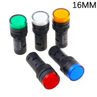 23 New 16Mm Panel Mount Signal Power Led Indicator Light Blue Green Red White Yellow Pilot Lamp AC/DC 12V/24V/220V Signal Warning Lamp