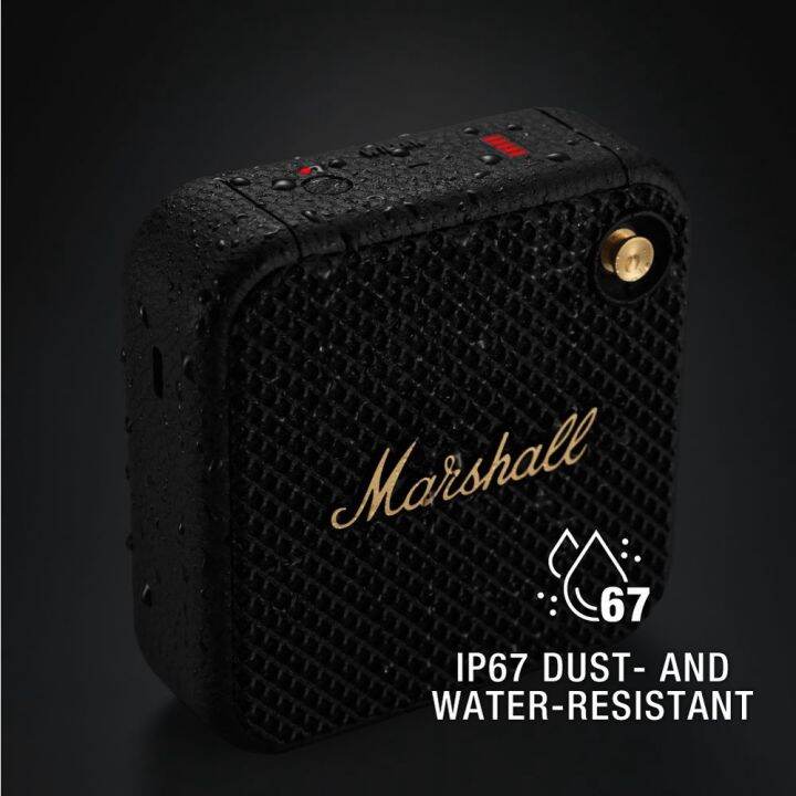 marshall-willen-portable-speaker-ลำโพงบลูทูธไร้สาย-แคมป์ปิ้งกลางแจ้งแบบพกพา-bass-กันน้ำขนาดเล็ก-audio-ลำโพงบลูทูธเบสหนัก-พก-bluetooth-connectivity-speaker-เบสที่ปรับได้แ