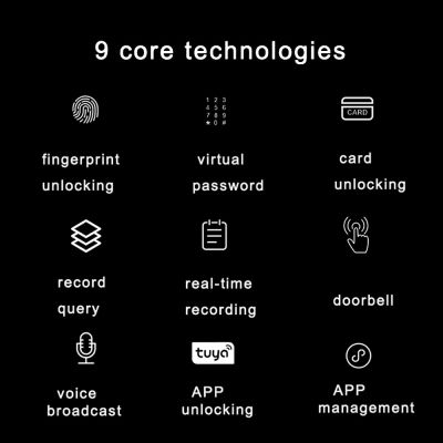 ที่ล็อกประตูแบบแป้นพิมพ์ตัวล็อคในบานประตูลายนิ้วมือล็อคอัจฉริยะพร้อมที่จับล็อกประตูแบบตะขอแยกอิเล็กทรอนิกส์ที่เข้ากันได้กับแอป Tuy