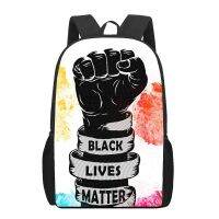 (รูปแบบใหม่) BLM Black Lived Matter Fashion กระเป๋าหนังสือผู้หญิงกระเป๋าเป้สะพายหลังผู้ชายเด็กกระเป๋านักเรียนวัยรุ่นลำลองท่องเที่ยวกระเป๋าเป้โน้ตบุ๊ค (ถ้าปรับแต่งได้)