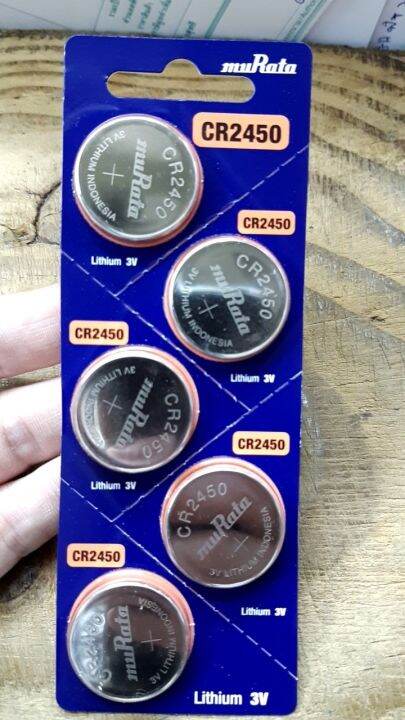 ถ่านกระดุม Mitsubishi, Sony, Murata CR2450 3V จำนวน 5 ก้อน 1 แผง ...