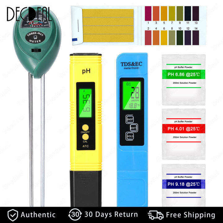 Professional PH Tester TDS/EC Test Pen Soil Moisture/PH/Sunlight
