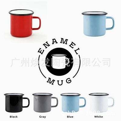 ✓  350ml/450ml Enamel Cup Handle Promotional Gifts for European and Stores