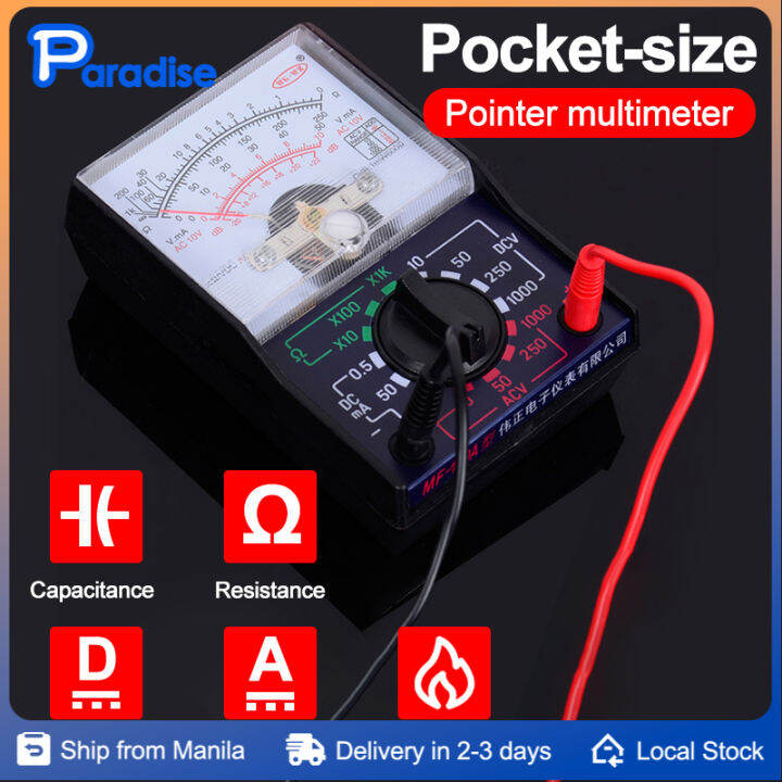 Pointer Multimeters AC/DC OHM with Tester Pen Indicator Light Beeping