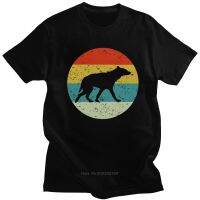 Retro Hyena Lover T Shirt For Men Cotton Sunset Graphic T-Shirt Short Sleeved Africa Safari Wildlife Nature Furry Animal Tee Top 【Size S-4XL-5XL-6XL】