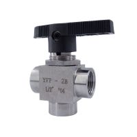 Free ship GOGO 3 way female thread Ball valve 1/8 1/4 3/8 1/2 stainless steel 304 high pressure temperature tee ball valve