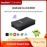 Heylinkit Mini Smart Ai Box Wireless Apple CarPlay Android Auto Car Box ในตัว GPS YouTube Netflix Mirrorlink 128G GPS สำหรับเล่นรถแบบมีสาย Skoda Ford Volvo Toyota Audi Nissan ฯลฯ