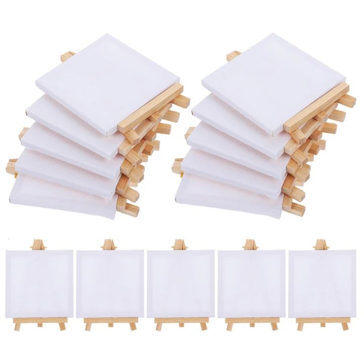 15 Sets Mini Frame Artist Easels Painting Stands Canvases Watercolor Wood  Small Picture