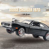 ของขวัญที่ชาร์จ Dodge รถโลหะผสมสังกะสีแบบ1:24พร้อมเสียงและเสียงและตัวดึงของตกแต่งคอลเลกชันของขวัญของเล่นดายคาสต์สำหรับเด็กผู้ชาย