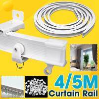 1M/2M/3M/4M/5M/6M Flexible Ceiling Curtain Track Bendable Window Rod Rail Straight Curve Curtain Accessories Kit Home Decor