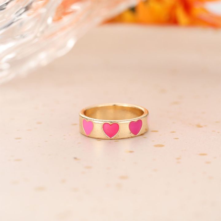 european-and-american-fashion-simple-macarons-bohemian-cartoon-rings-color-love-smiley-flowers-stars-series-couple-rings-xin