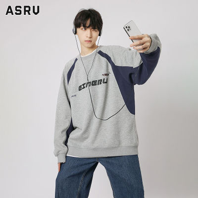 ASRV เสื้อยืดผู้ชาย เสื้อผ้าผู้ชาย t shirt for men เสื้อยืดผู้ชายลายวรรณกรรมลำลองญี่ปุ่นเรียบง่ายเสื้อยืดแขนยาวคอกลม
