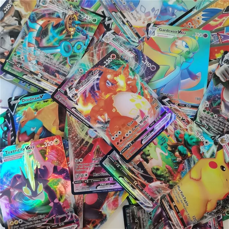 Spanish Pokemon Metal Card Pokémon Letters V VMAX Charizard GX Pikachu cartas  pokemon español Collection Gold Cards Kid Toy Gift