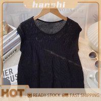 hanshi [2023 new HOT FASHION] lazlook เสื้อยืดผู้หญิงลายทางแฟชั่นฤดูร้อนคอกลมแขนบินเสื้อลำลอง