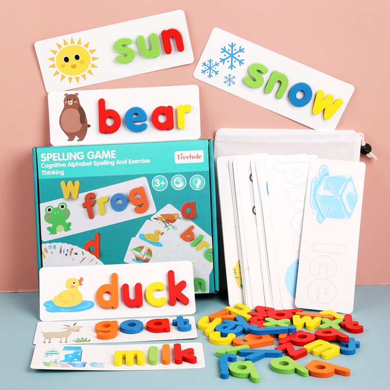 English Spelling Alphabet Letter Game Montessori Early Learning Educational Toy 