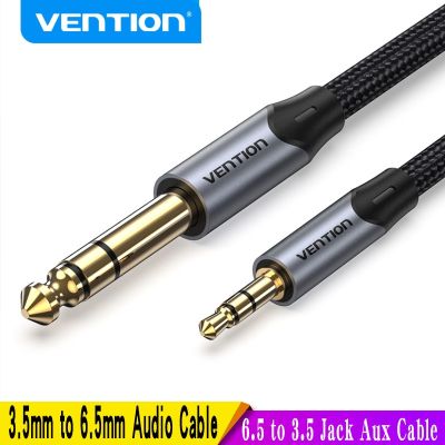 Vention 3.5mm to 6.35mm Adapter Aux Cable for Mixer Amplifier Gold Plated 3.5 Jack to 6.5 Jack 0.5m 3m 5m Aux Cabo Male to Male