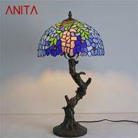 ANITA Tiffany Table Lamp Modern Creative Decorative Pattern Figure LED Light For Home Bedroom