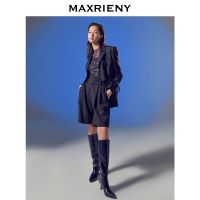 Maxrieny × ผิดร่วมตราเอวสูงกางเกงขาสั้นขนาดใหญ่ของผู้หญิง2022ฤดูใบไม้ผลิสูทกางเกงลำลองสดชื่นกางเกงตรง