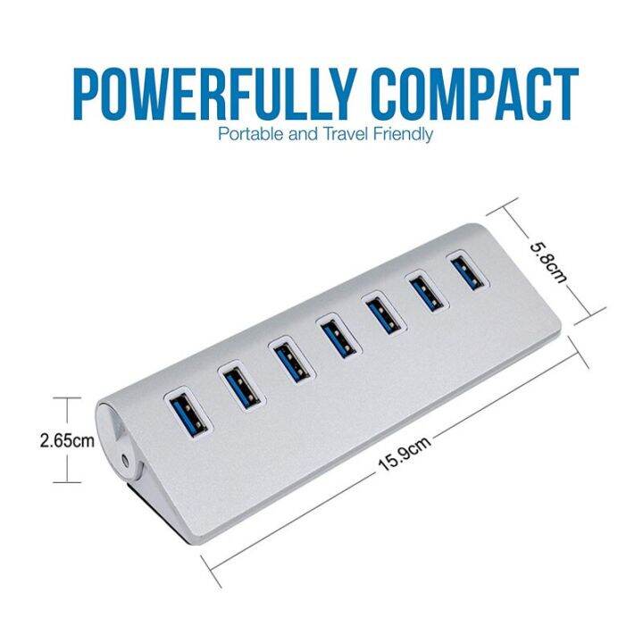 cod-free-cas-jhwvulk-ฮับ3-0-usb-ตัวแยกฮับ-usb-พอร์ต7ตัวพร้อมอะแดปเตอร์ไฟ-usb-hab-ความเร็วสูง5gbps-ฮับ3-0ตัวแยก-usb-สำหรับอุปกรณ์เสริม-lappc