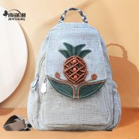 【Ready】? Backpack womens cloth bag new casual backpack womens all-match travel bag ethnic style backpack retro bag