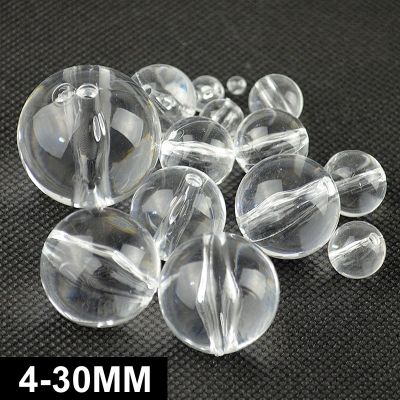 Hot sale 4-30mm Acrylic transparent pearl Big Round Pearls Straight hole Loose Beads For Curtain decorative accessories