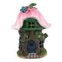 Craft Miniature Fairy House ไฟสวน Solared ขับเคลื่อนลานกลางแจ้งและไฟตกแต่งทางเดิน4รูปแบบที่แตกต่างกัน