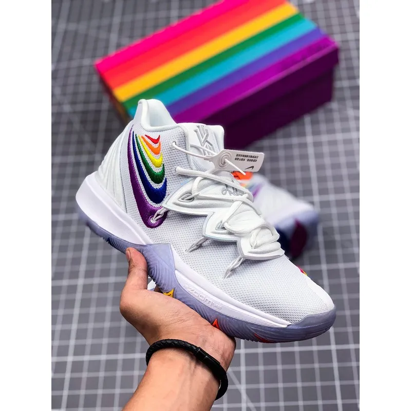 Nike 5 White Rainbow Men's Basketball Shoes | Lazada PH