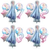 5pcs Disney Frozen ICE Queen Alsa Theme บอลลูน 40 นิ้ว Gradient จำนวน Ball 1-9th วันเกิด PARTY ตกแต่งห้องอาบน้ำเด็ก-mu xuan trade