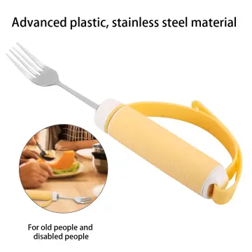 Arthritis Elderly Utensil Disabled Patient Easy Grip Eating Aids Spoon Fork  Stainless Steel Removable Rotating Tableware 