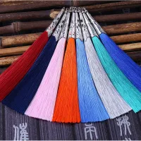 【YF】☂  2/5/10/Pcs 14cm Polyester Silk Tassel Metal Cover Decoration Crafts Jewelry Sewing Pendant