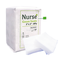 Nurse Gauze Swabs ผ้าก๊อซพับ ทำแผล ขนาด (3x3") 8 ชั้น 100 ชิ้น 1 ห่อ