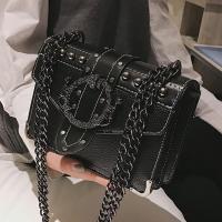 European Fashion Female Square Bag 2020 New Quality PU Leather Womens Designer Handbag Rivet Lock Chain Shoulder Messenger bags