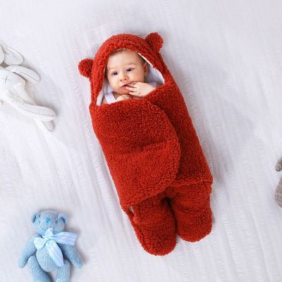BM ผ้าห่มห่อทารกแรกเกิดกระเป๋าหนากัน Startle ถุงนอนสำหรับเด็กฤดูใบไม้ร่วงและฤดูหนาวกระโดดเด็กแรกเกิดผลิตภัณฑ์ถุงนอนผ้าห่มออกไป