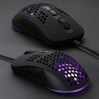 383 Gaming Mouse Lightweight Hollow Honeycomb Hole RGB USB Wired Mice 2400 DPI 6 Buttons Optical Mice for PC Laptop