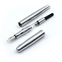 Duke 209 Luxury Black and Silver 0.8mm Curved Tip Calligraphy Pen Metal Steel Inking Pens with Original Gift Box Free Shipping  Pens