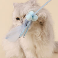 3 ชิ้น Cat Teaser Wand Interactive Cat Feather ของเล่นพร้อมกระดิ่งสำหรับแมวลูกแมวเล่น